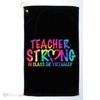 Teacher Strong In Class Or Virtually Golf Towel thumb 0