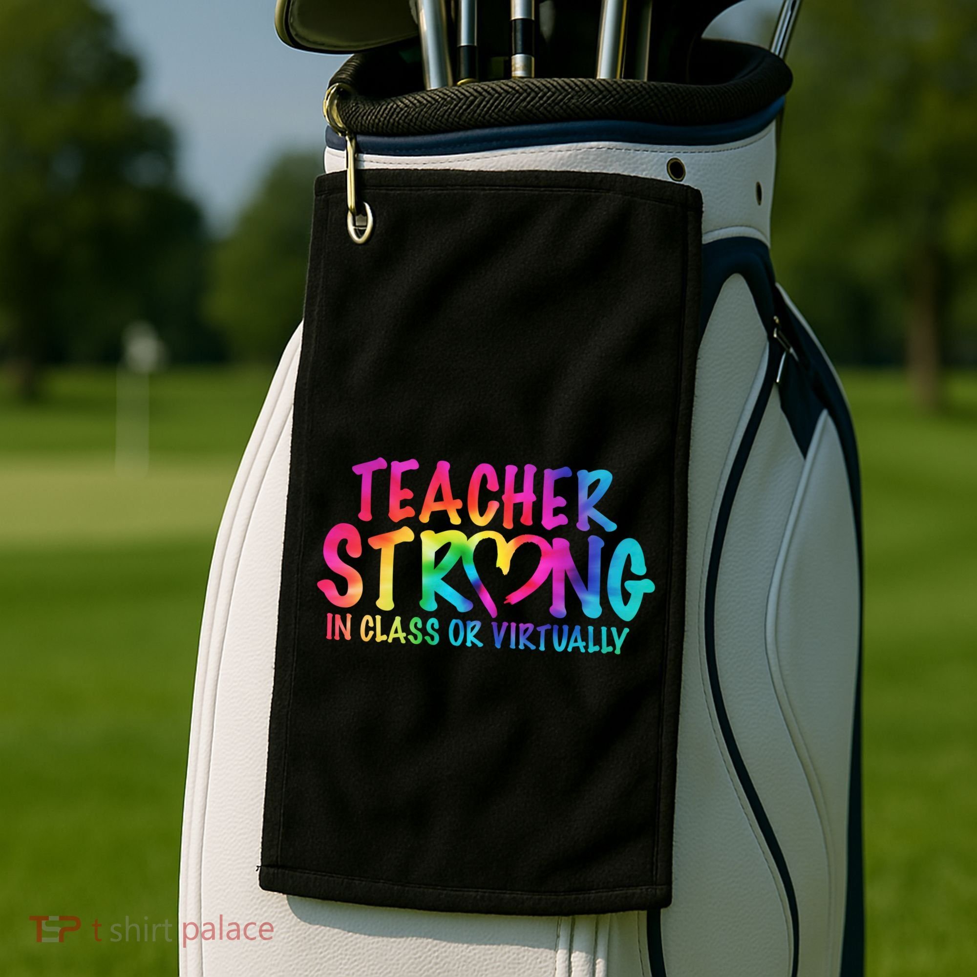 Teacher Strong In Class Or Virtually Golf Towel