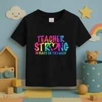 Teacher Strong In Class Or Virtually Toddler T-Shirt thumb 3