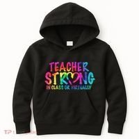Teacher Strong In Class Or Virtually Kids Hoodie thumb 0