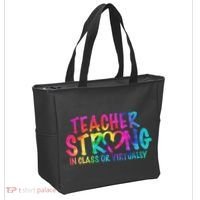 Teacher Strong In Class Or Virtually Tote Bag thumb 2