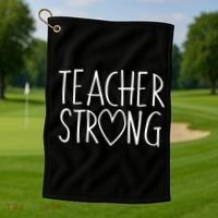 Teacher Strong Support Golf Towel thumb 1