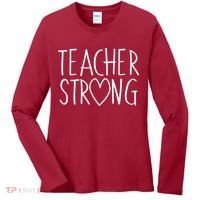 Teacher Strong Support Women's Long Sleeve Shirt thumb 0