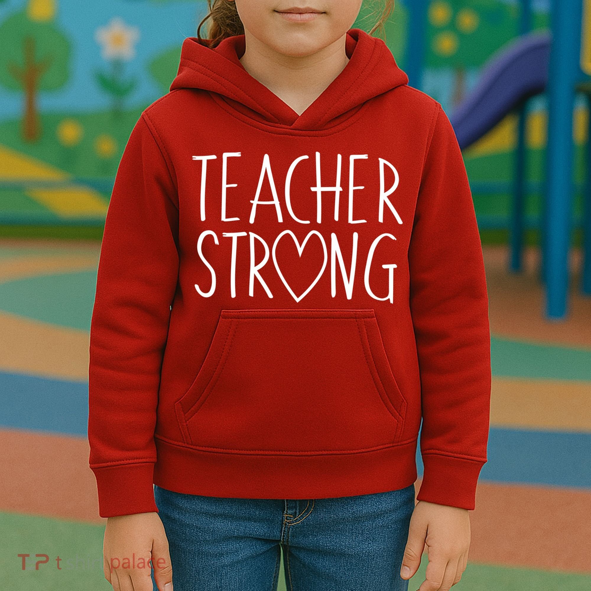 Teacher Strong Support Kids Hoodie