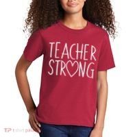 Teacher Strong Support Kids T-Shirt thumb 2