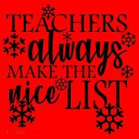 Teachers Always Make The Nice List Santa Hat thumb 1