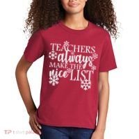 Teachers Always Make The Nice List Kids T-Shirt thumb 2