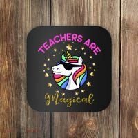 Teachers are Magical Funny Unicorn Coaster thumb 0
