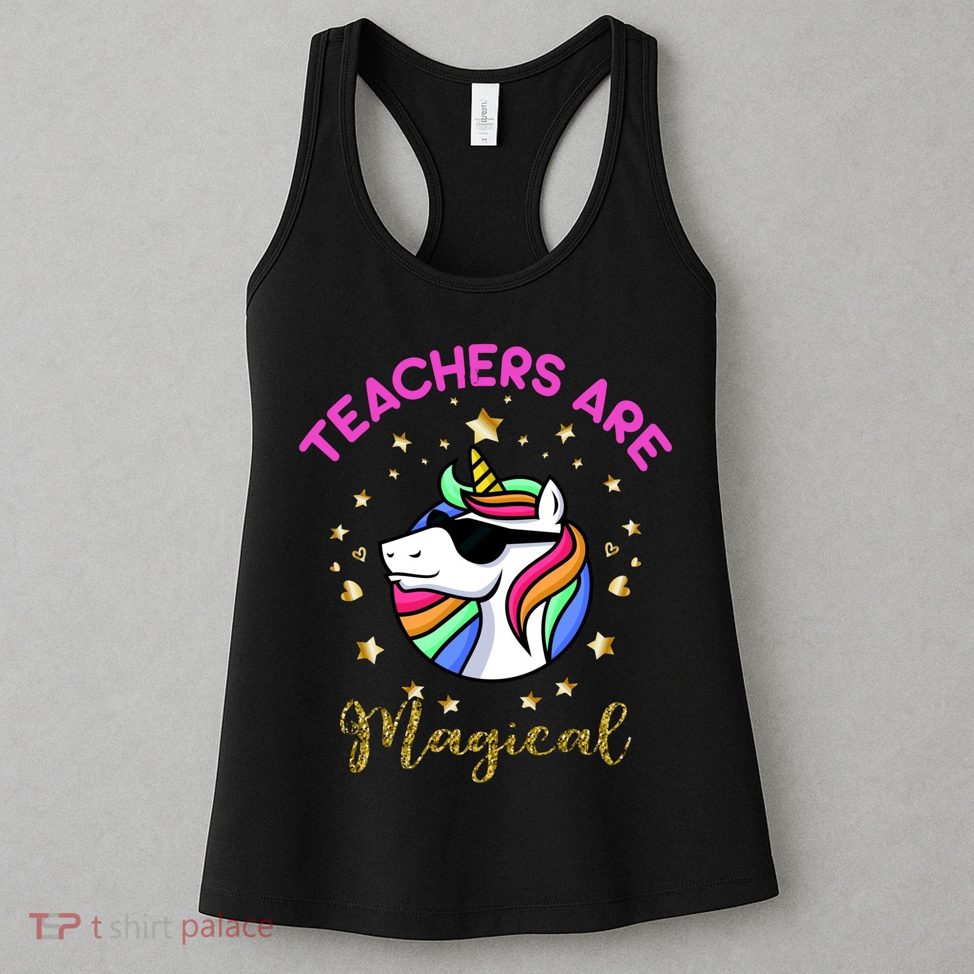 Teachers are Magical Funny Unicorn Women's Tank Top
