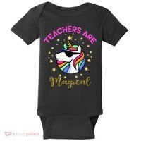 Teachers are Magical Funny Unicorn Baby Bodysuit thumb 0