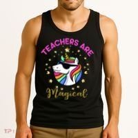 Teachers are Magical Funny Unicorn Tank Top thumb 3