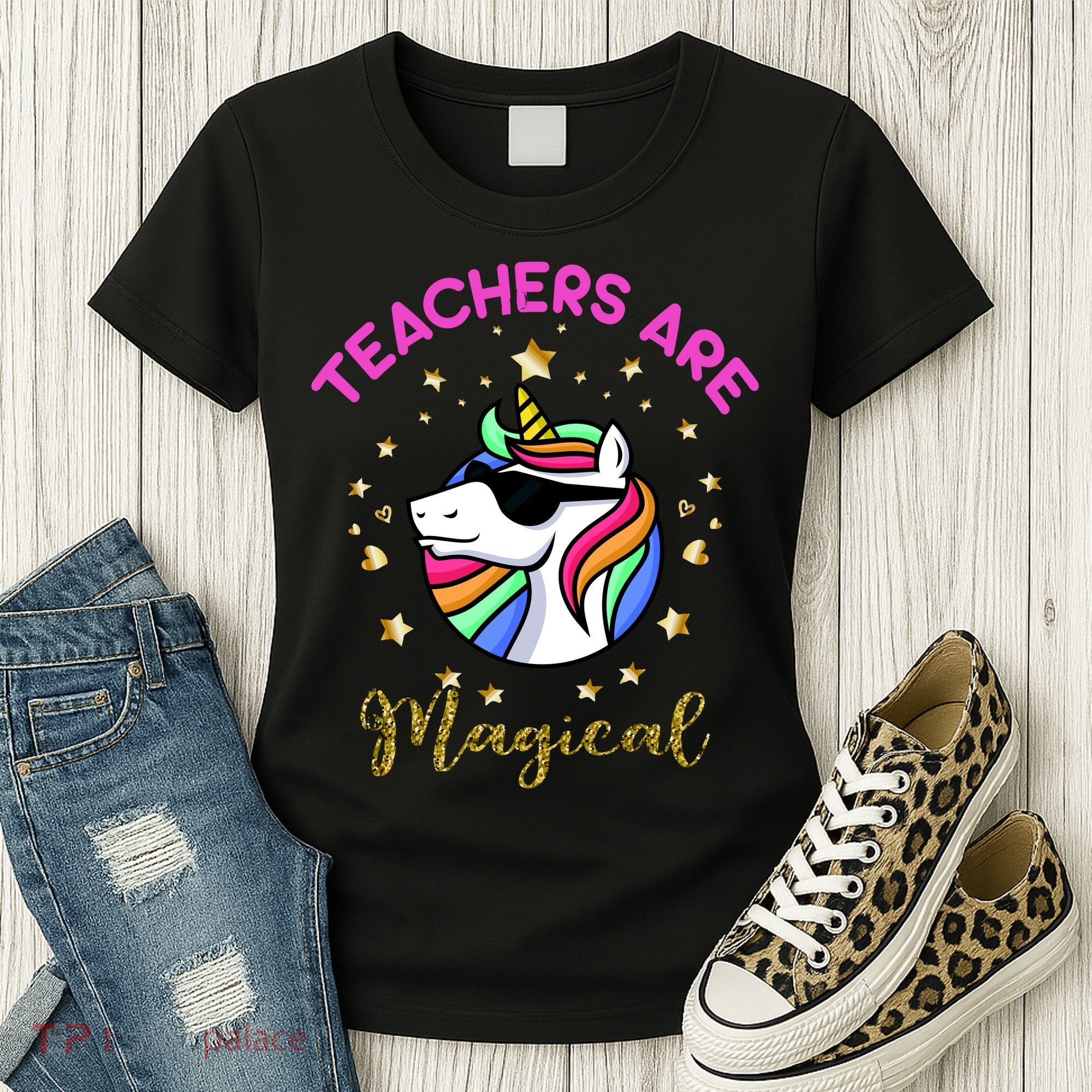 Teachers are Magical Funny Unicorn Women's T-Shirt