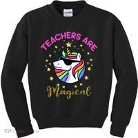 Teachers are Magical Funny Unicorn Kids Sweatshirt thumb 0
