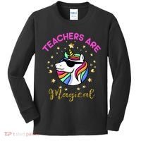 Teachers are Magical Funny Unicorn Kids Long Sleeve Shirt thumb 0