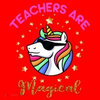 Teachers are Magical Funny Unicorn Santa Hat thumb 1