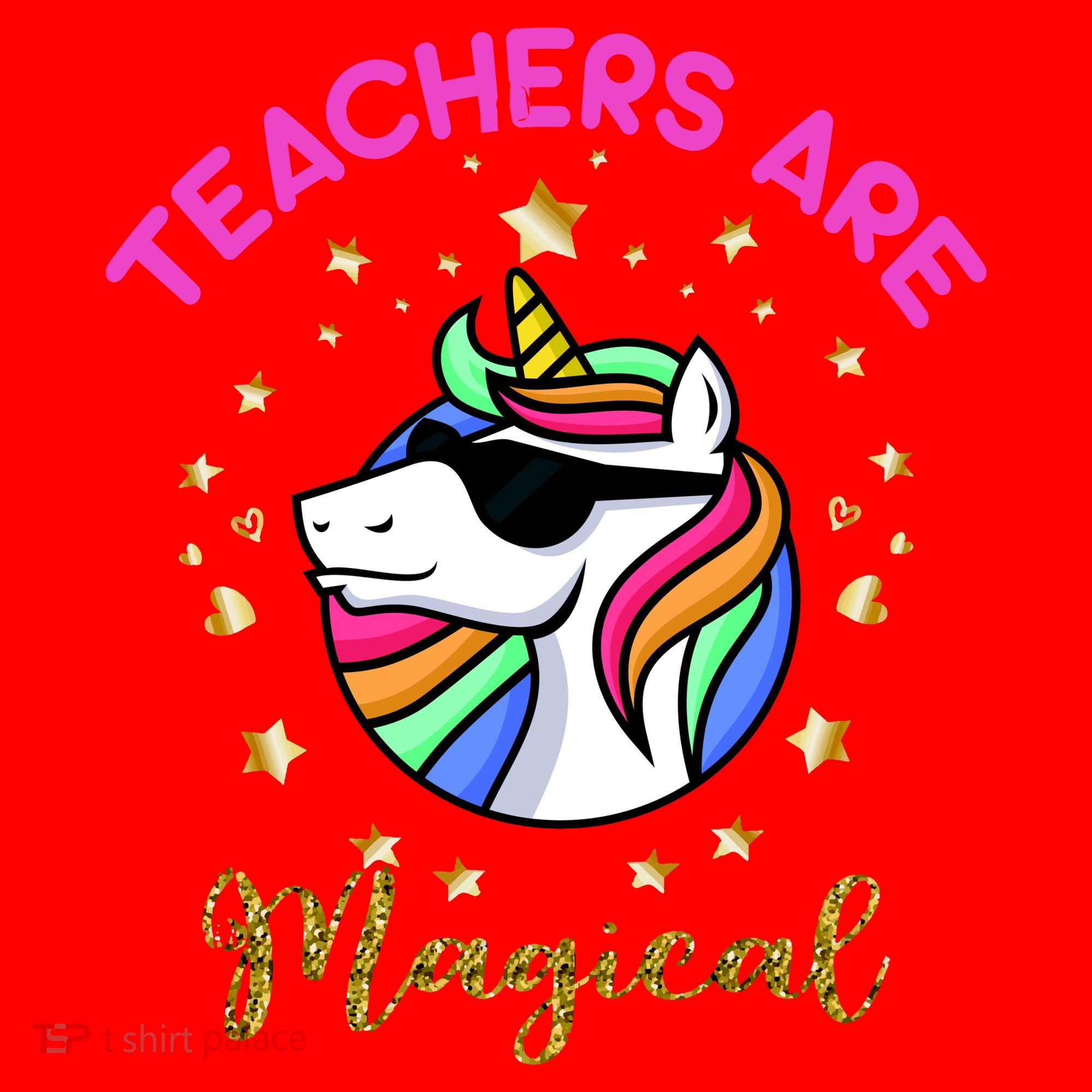 Teachers are Magical Funny Unicorn Santa Hat