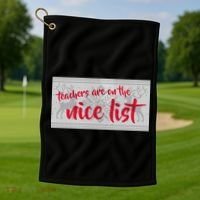 Teachers Are On The Nice List Christmas Golf Towel thumb 1