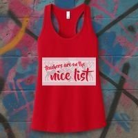 Teachers Are On The Nice List Christmas Women's Tank Top thumb 3