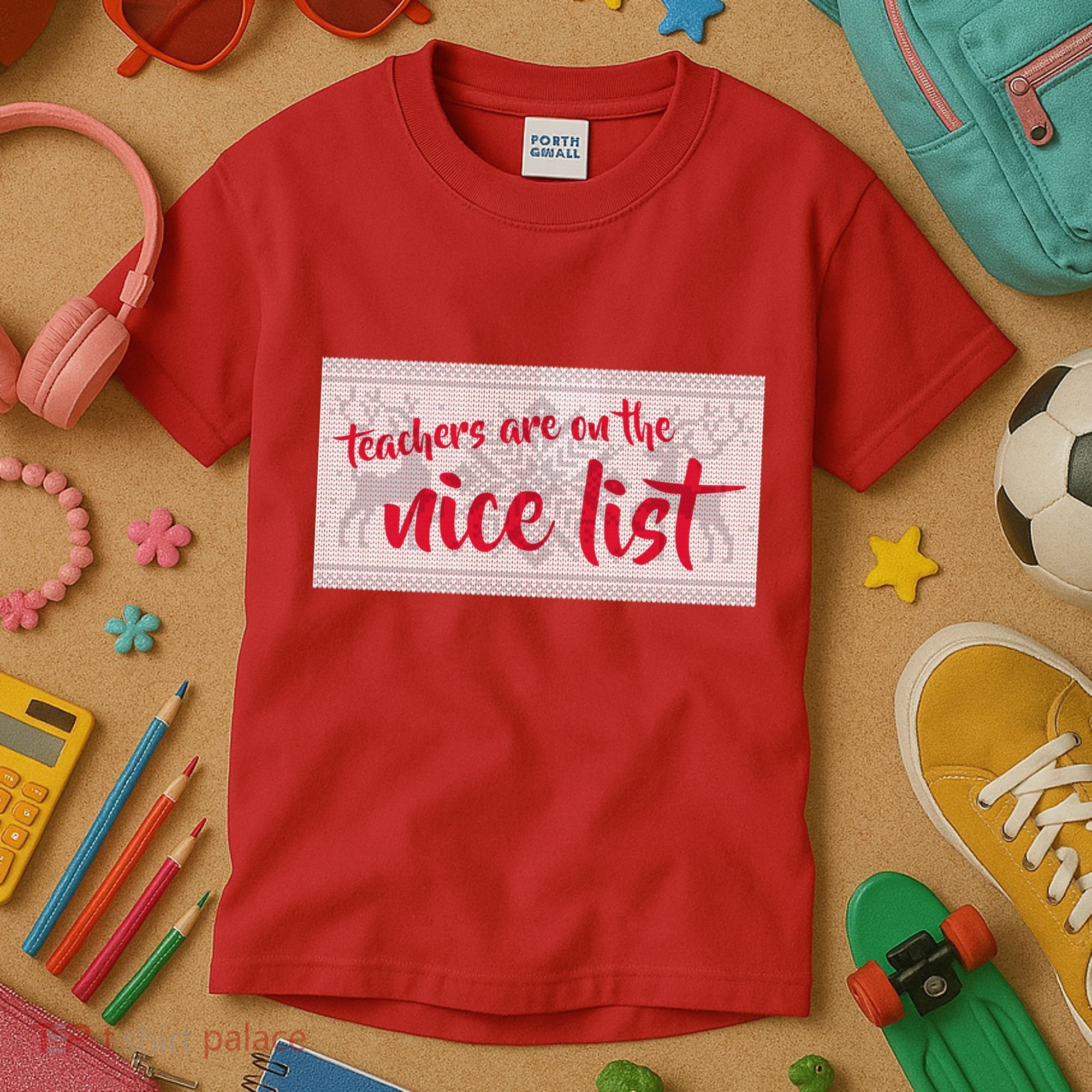 Teachers Are On The Nice List Christmas Kids T-Shirt