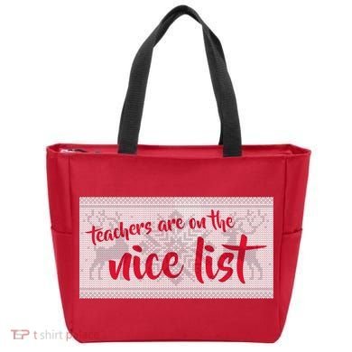 Teachers Are On The Nice List Christmas Tote Bag