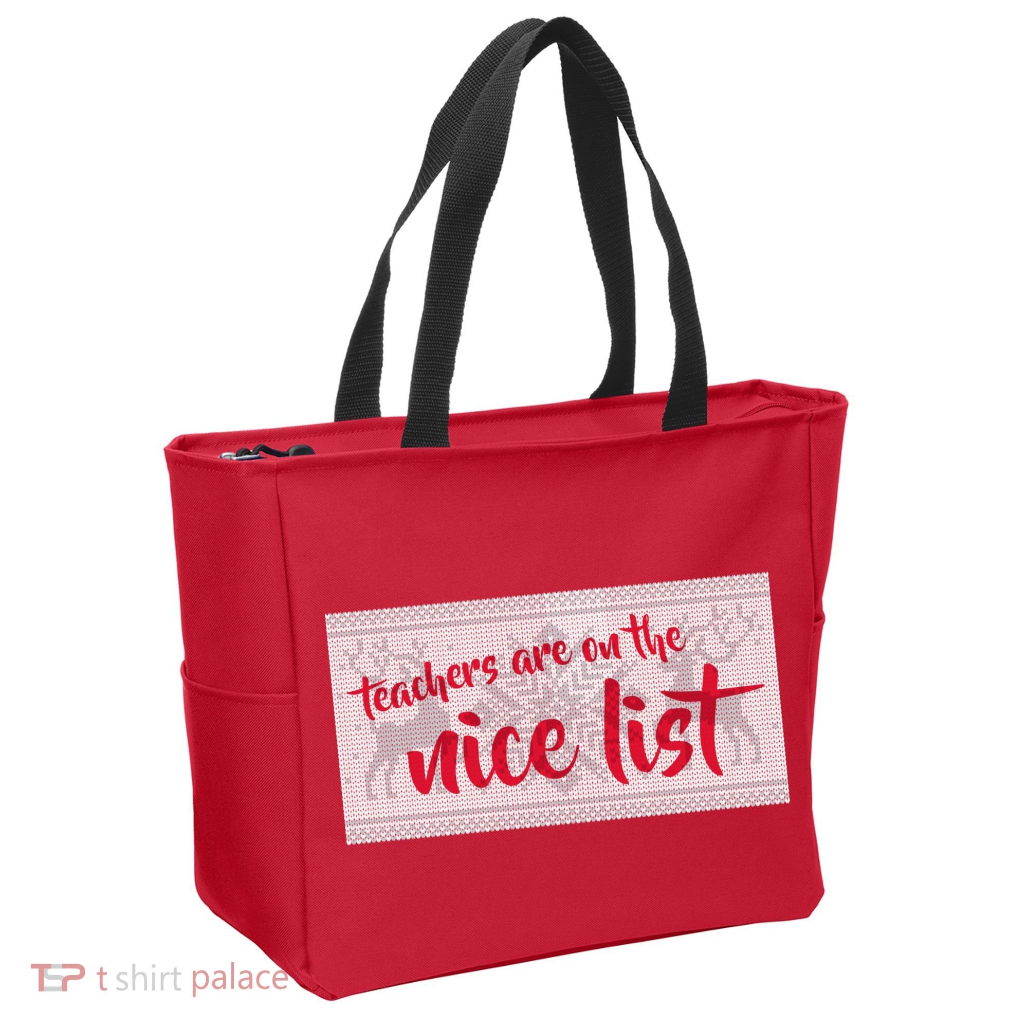 Teachers Are On The Nice List Christmas Tote Bag