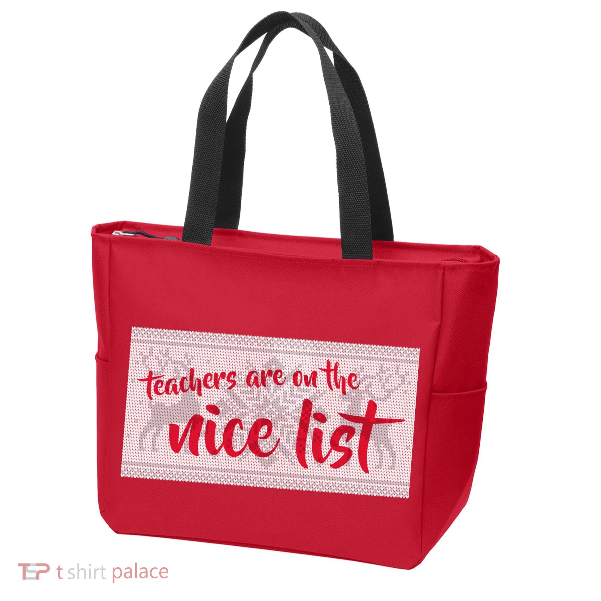 Teachers Are On The Nice List Christmas Tote Bag