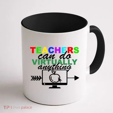 Teachers Can Do Virtually Anything Funny School Coffee Mug back