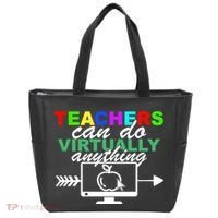 Teachers Can Do Virtually Anything Funny School Tote Bag thumb 0