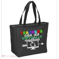 Teachers Can Do Virtually Anything Funny School Tote Bag thumb 2