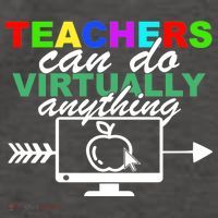 Teachers Can Do Virtually Anything Funny School Vector Backpack thumb 2