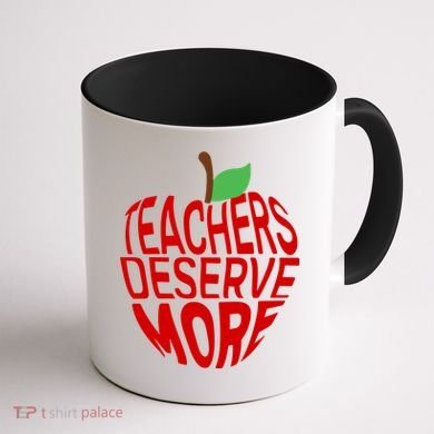 Teachers Deserve More Arizona Teacher Protest Apple Coffee Mug back