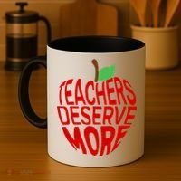 Teachers Deserve More Arizona Teacher Protest Apple Coffee Mug thumb 4