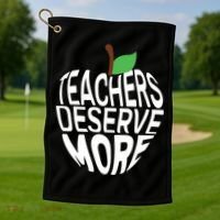 Teachers Deserve More Arizona Teacher Protest Apple Golf Towel thumb 1