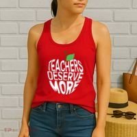 Teachers Deserve More Arizona Teacher Protest Apple Women's Tank Top thumb 2