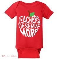Teachers Deserve More Arizona Teacher Protest Apple Baby Bodysuit thumb 0