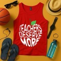 Teachers Deserve More Arizona Teacher Protest Apple Tank Top thumb 4
