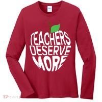 Teachers Deserve More Arizona Teacher Protest Apple Women's Long Sleeve Shirt thumb 0