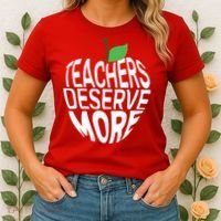 Teachers Deserve More Arizona Teacher Protest Apple Women's T-Shirt thumb 2