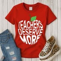 Teachers Deserve More Arizona Teacher Protest Apple Women's T-Shirt thumb 3