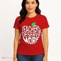 Teachers Deserve More Arizona Teacher Protest Apple Women's T-Shirt thumb 4