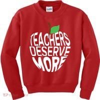 Teachers Deserve More Arizona Teacher Protest Apple Kids Sweatshirt thumb 0