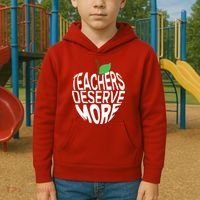 Teachers Deserve More Arizona Teacher Protest Apple Kids Hoodie thumb 2