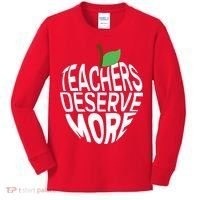 Teachers Deserve More Arizona Teacher Protest Apple Kids Long Sleeve Shirt thumb 0