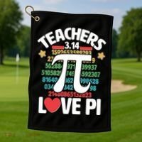 Teachers Love Pi 3.14 Golf Towel thumb 1