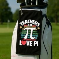 Teachers Love Pi 3.14 Golf Towel thumb 2