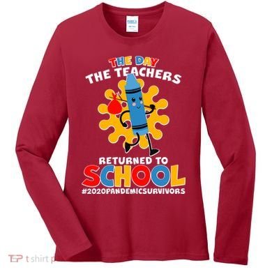 Teachers Returned To School 2020 Pandemic Survivors Women's Long Sleeve Shirt