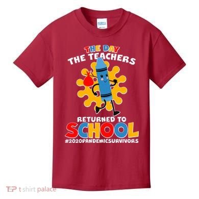 Teachers Returned To School 2020 Pandemic Survivors Kids T-Shirt