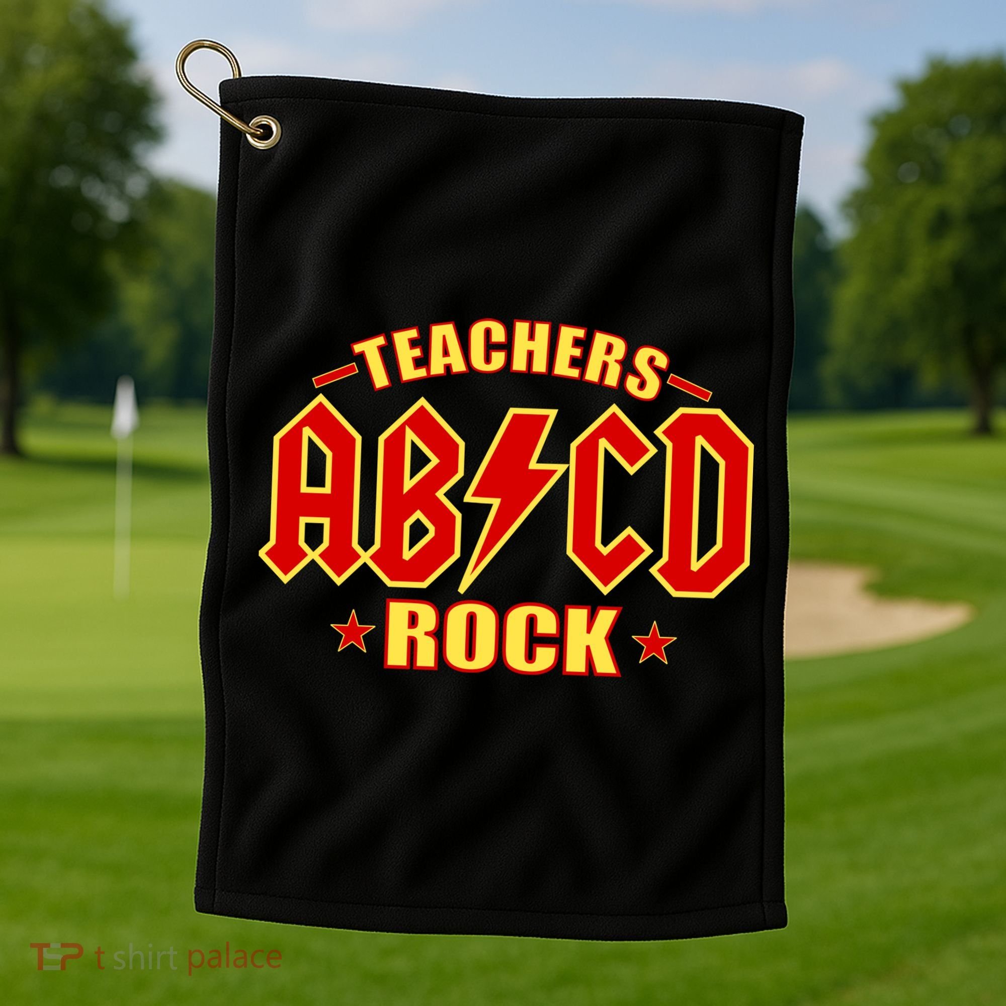 Teachers ROCK AB v CD ABCD Golf Towel
