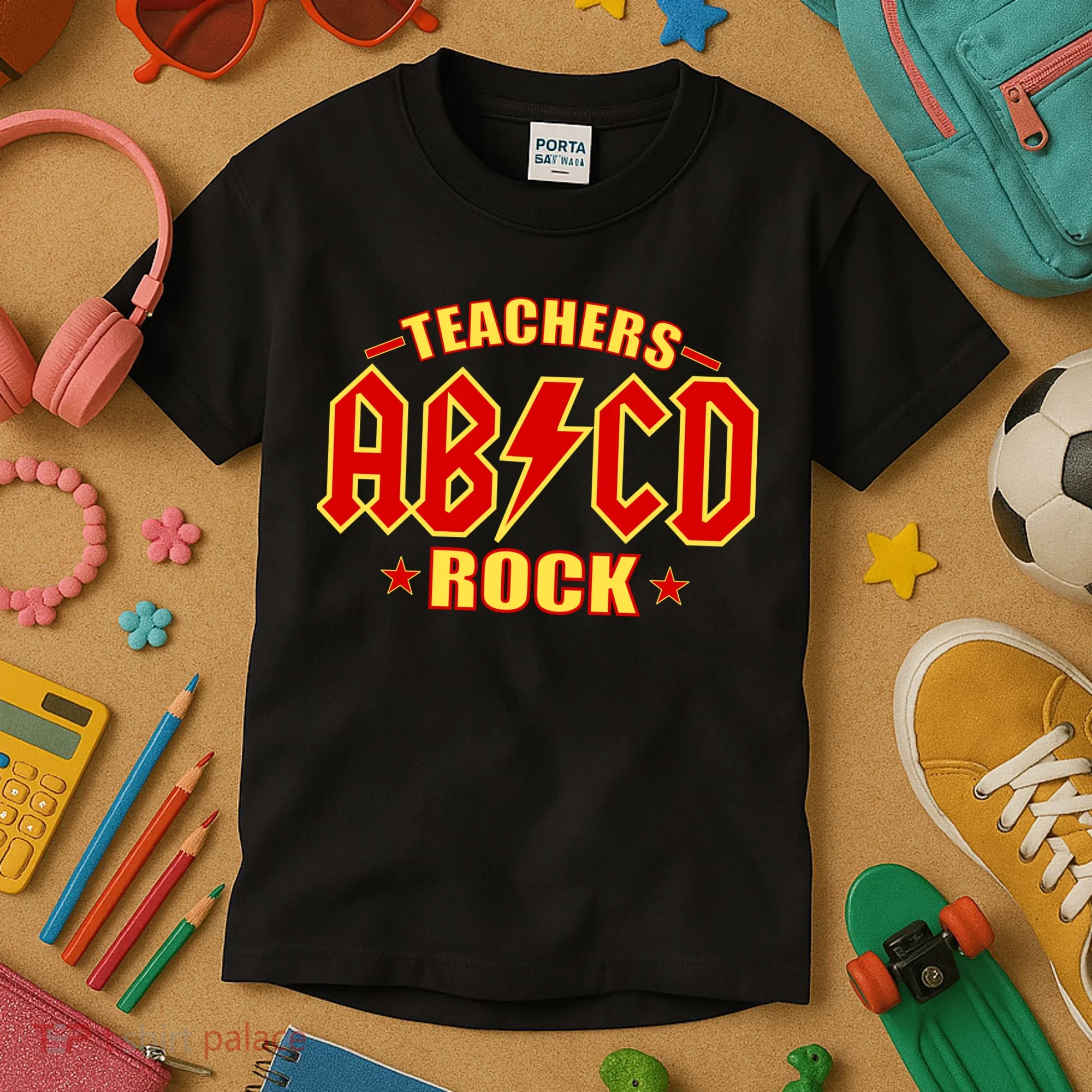 Teachers ROCK AB v CD ABCD Kids T-Shirt