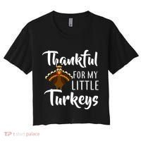 Teachers Thanksgiving Thankful For My little Turkeys Women's Crop Top Tee thumb 0